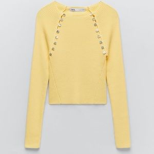 Zara Thin Knit Sweater with Buttons